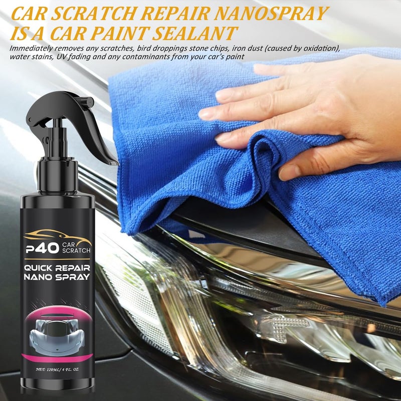 Compensai 2Pcs P40 Car Scratch Quick Repair Nano Spray,Quick Paint Restoration,Instant Invisible Scratch Remover,Multifunctional Coating Renewal Agent Spray for All Cars & Surfaces - Image 5